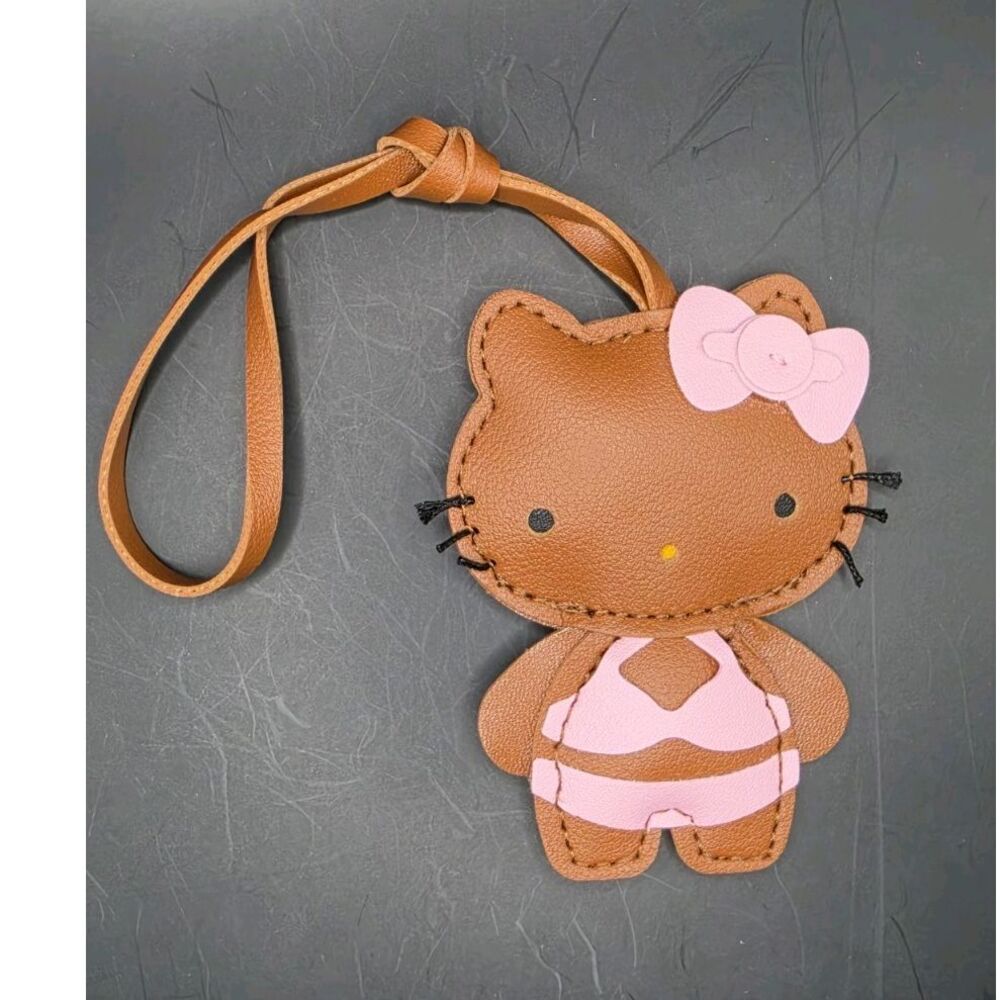 Brown Hello Kitty Faux Leather Character Luggage Tag